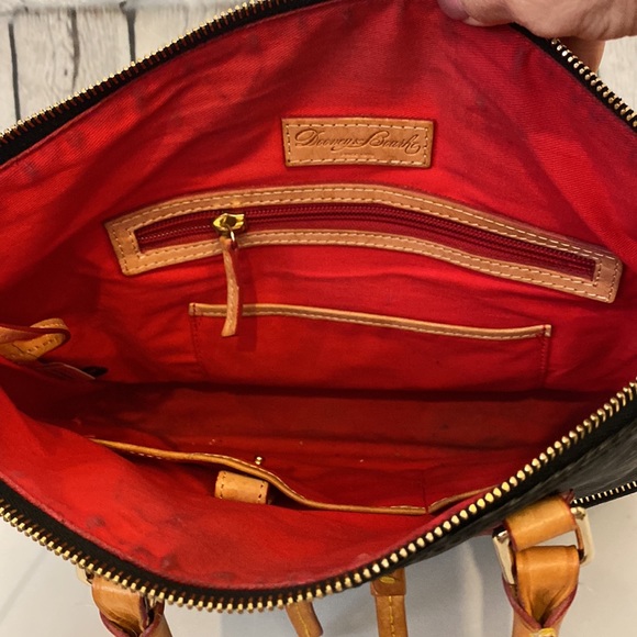 Dooney & Bourke Black Epi Leather Dillen Double Pocket Satchel - Picture 8 of 9